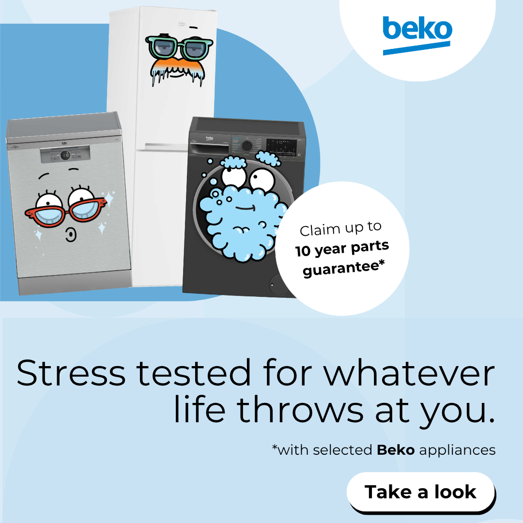 Claim up to 10year parts guarantee with selected Beko appliances